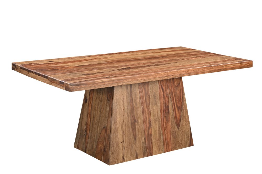75" Brown Wood Pedestal Base Dining Table