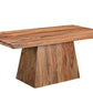 75" Brown Wood Pedestal Base Dining Table