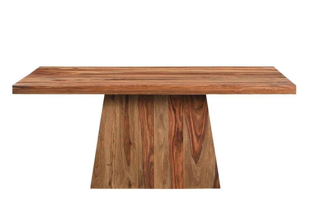 75" Brown Wood Pedestal Base Dining Table