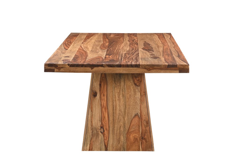 75" Brown Wood Pedestal Base Dining Table