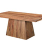 75" Brown Wood Pedestal Base Dining Table