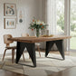 80" Brown and Black Solid Wood and Iron Live Edge Dining Table