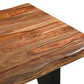 80" Brown and Black Solid Wood and Iron Live Edge Dining Table