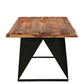 80" Brown and Black Solid Wood and Iron Live Edge Dining Table