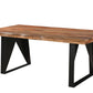 80" Brown and Black Solid Wood and Iron Live Edge Dining Table