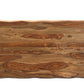 74" Brown Wood Double Pedestal Base Live Edge Dining Table