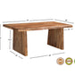 74" Brown Wood Double Pedestal Base Live Edge Dining Table