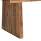 74" Brown Wood Double Pedestal Base Live Edge Dining Table