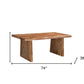 74" Brown Wood Double Pedestal Base Live Edge Dining Table