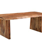 86" Brown Wood Double Pedestal Live Edge Dining Table