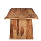 86" Brown Wood Double Pedestal Live Edge Dining Table