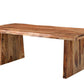 86" Brown Wood Double Pedestal Live Edge Dining Table