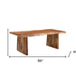 86" Brown Wood Double Pedestal Live Edge Dining Table