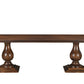 96" Dark Brown Wood Double Pedestal Base Dining Table