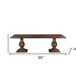 96" Dark Brown Wood Double Pedestal Base Dining Table