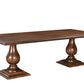 96" Dark Brown Wood Double Pedestal Base Dining Table