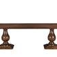 96" Dark Brown Wood Double Pedestal Base Dining Table