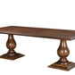 96" Dark Brown Wood Double Pedestal Base Dining Table