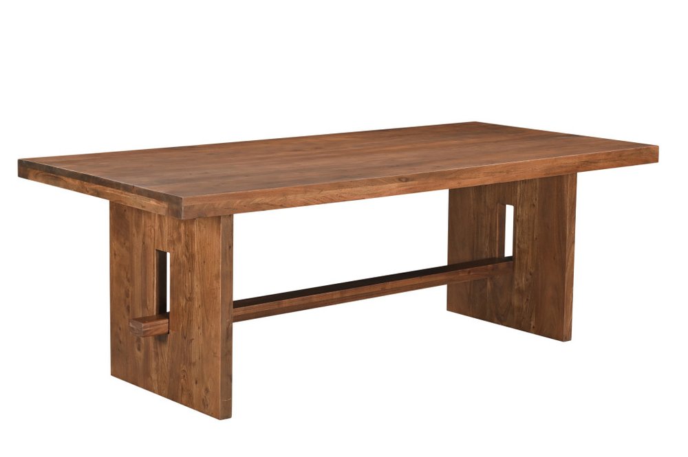 86" Brown Wood Trestle Base Dining Table
