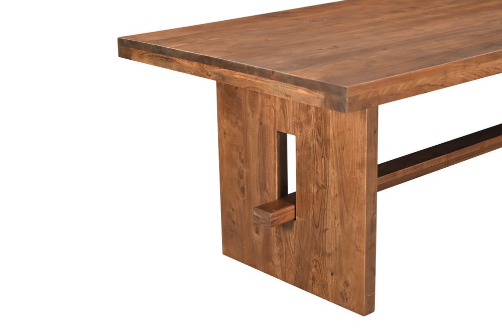 86" Brown Wood Trestle Base Dining Table