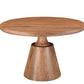 48" Natural Wood Pedestal Base Round Top Dining Table