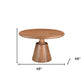48" Natural Wood Pedestal Base Round Top Dining Table