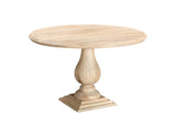48" Natural Solid Wood Pedestal Base Round Top Dining Table