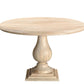 48" Natural Solid Wood Pedestal Base Round Top Dining Table