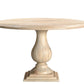 48" Natural Solid Wood Pedestal Base Round Top Dining Table
