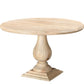 48" Natural Solid Wood Pedestal Base Round Top Dining Table