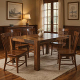 75" Dark Brown Solid Wood Dining Table