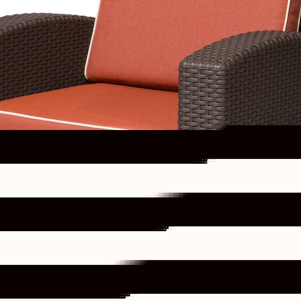 33" Red Heavy Duty Plastic Outdoor Accent Chair with Red Cushion