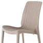 Set of Four Taupe Heavy Duty Plastic Outdoor Stacking Dining Chairs