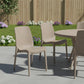 Set of Four Taupe Heavy Duty Plastic Outdoor Stacking Dining Chairs