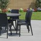 Set of Four Black Heavy Duty Plastic Outdoor Stacking Dining Chairs