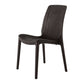 Set of Four Brown Heavy Duty Plastic Outdoor Stacking Dining Chairs