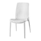Set of Four White Heavy Duty Plastic Outdoor Stacking Dining Chairs