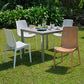 Set of Four White Heavy Duty Plastic Outdoor Stacking Dining Chairs