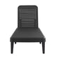 75" Black Heavy Duty Plastic Outdoor Stacking Chaise Lounge