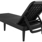 75" Black Heavy Duty Plastic Outdoor Stacking Chaise Lounge