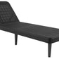75" Black Heavy Duty Plastic Outdoor Stacking Chaise Lounge