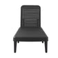 75" Black Heavy Duty Plastic Outdoor Stacking Chaise Lounge