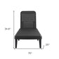 75" Black Heavy Duty Plastic Outdoor Stacking Chaise Lounge