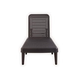 75" Brown Heavy Duty Plastic Outdoor Stacking Chaise Lounge