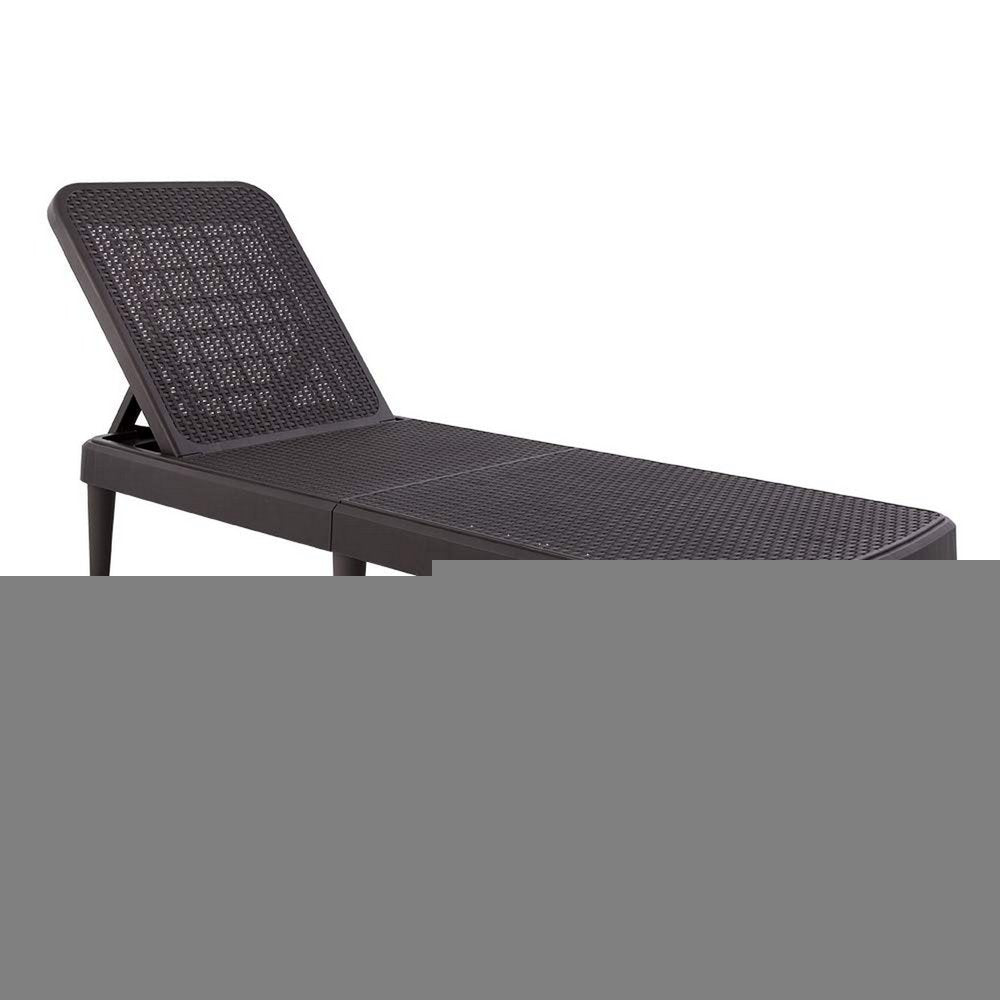 75" Brown Heavy Duty Plastic Outdoor Stacking Chaise Lounge