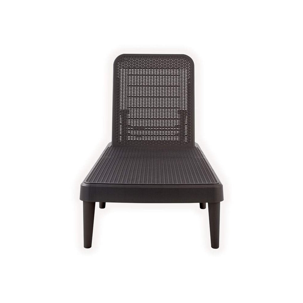 75" Brown Heavy Duty Plastic Outdoor Stacking Chaise Lounge