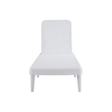 75" White Heavy Duty Plastic Outdoor Stacking Chaise Lounge