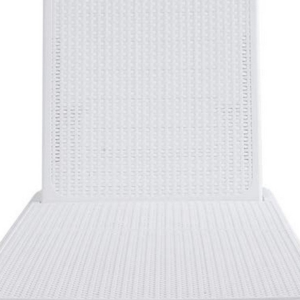 75" White Heavy Duty Plastic Outdoor Stacking Chaise Lounge