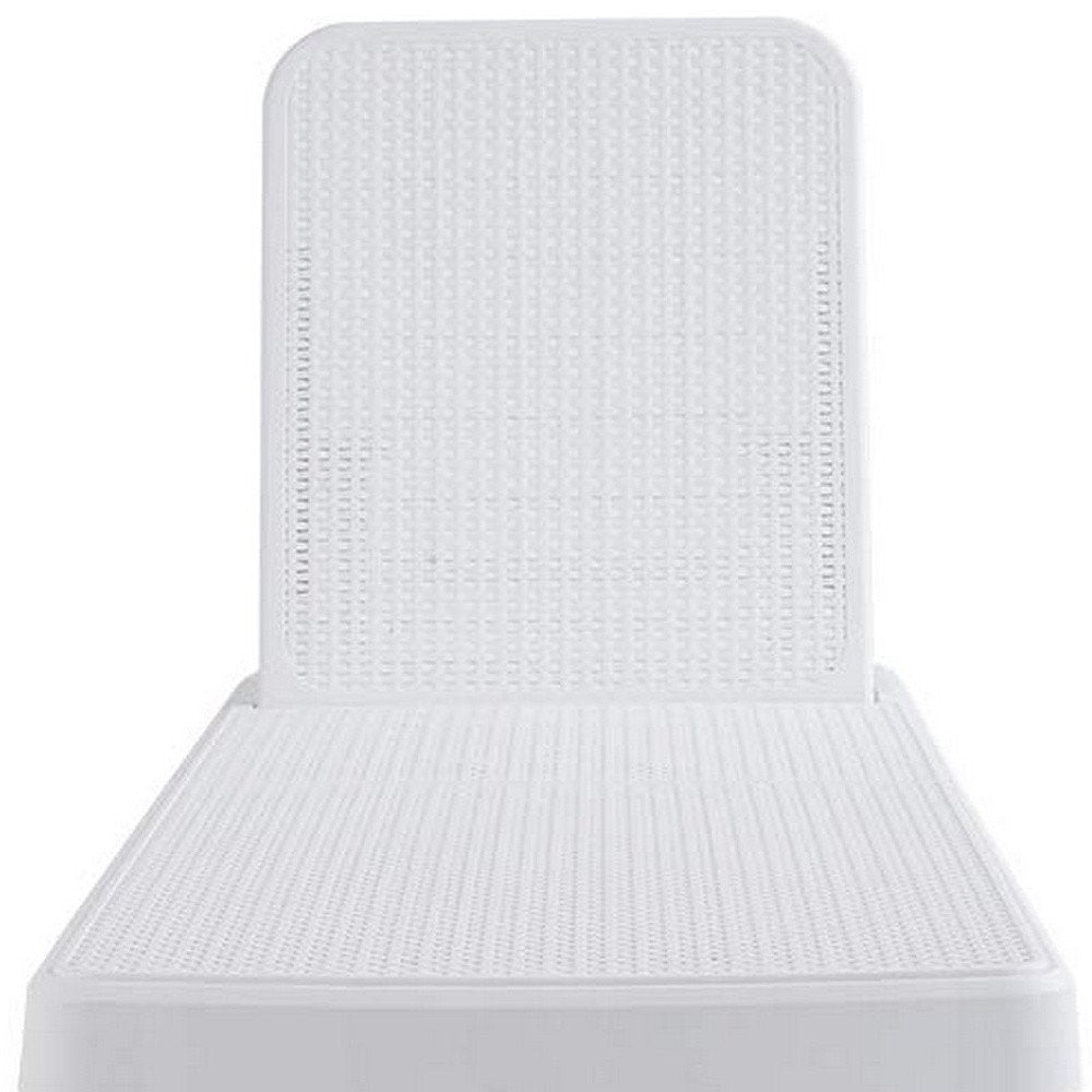 75" White Heavy Duty Plastic Outdoor Stacking Chaise Lounge