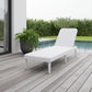 75" White Heavy Duty Plastic Outdoor Stacking Chaise Lounge